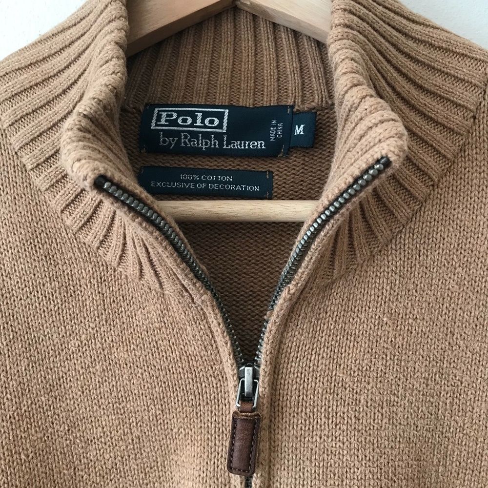 Mesh-Knit Cotton Quarter-Zip Sweater Ralph Lauren